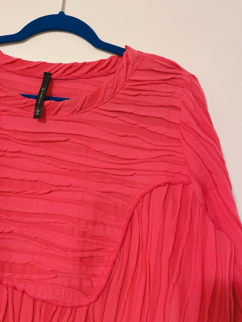 IC By Connie K Hot Pink Blouse Size L - Picture 4 of 6